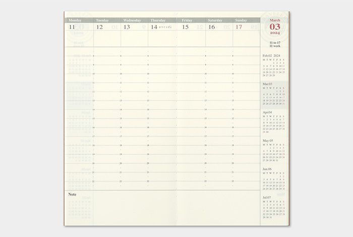 Kalendarz Traveler's Notebook Weekly Vertical 2024